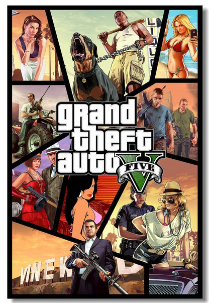 GRAND THEFT AUTO V POSTER|VIDEO GAME POSTER|