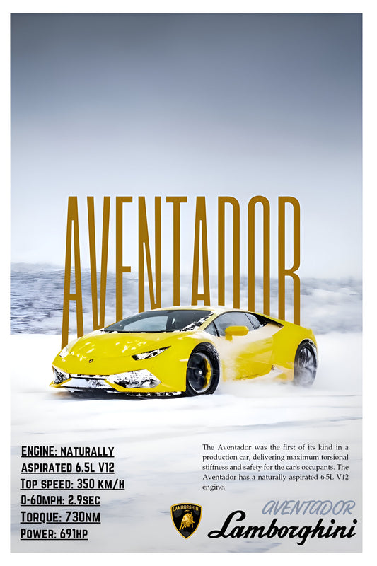 LAMBORGHINI AVENTADOR|CAR POSTER|